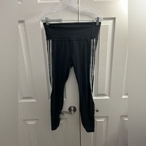 Athleta Black High Rise Stripe Legging Size Medium